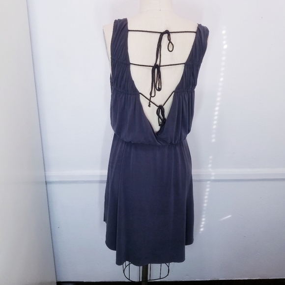 🌸 Free People‎ | Black Tie Flare Dress M - Picture 12 of 14